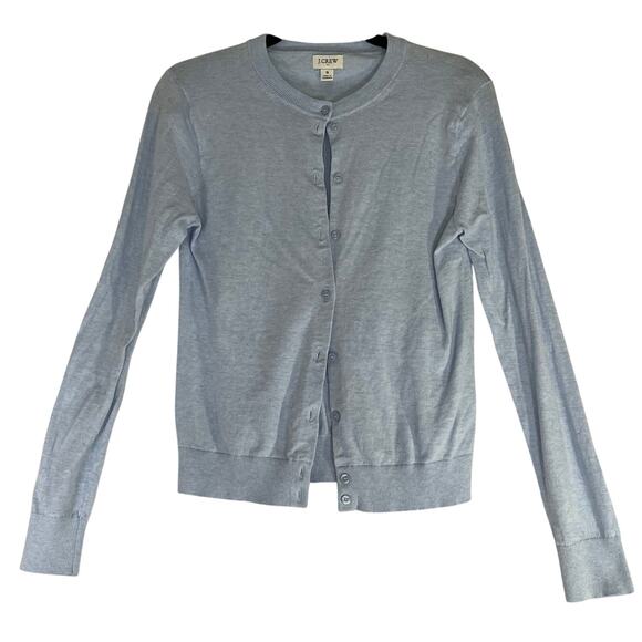 J.Crew Baby Blue Lightweight Overlay Button Down Sweater Reg Size S - Picture 1 of 7